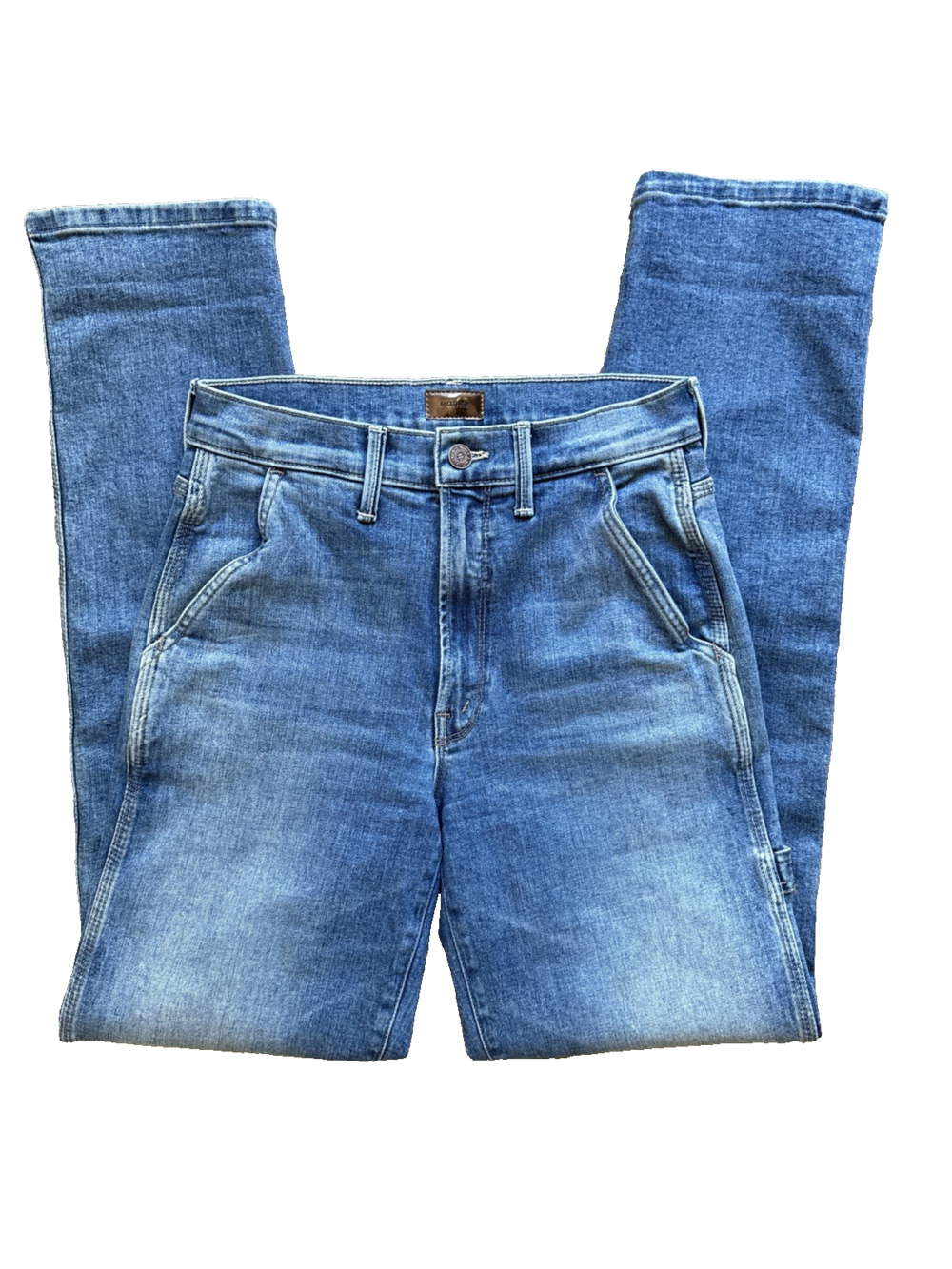 MOTHER Denim High Waisted Utility Jeans So Long Size 26 Straight Leg Made USA